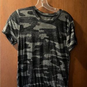 Lucky Brand Camouflage T-Shirt - Black and Gray